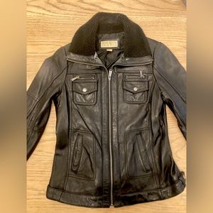 Michael Kors Leather Biker Jacket/ Moto Jacket